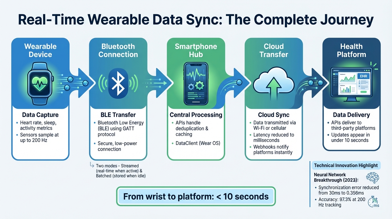How Wearable Data Syncs From Device to Health Platform in Real-Time