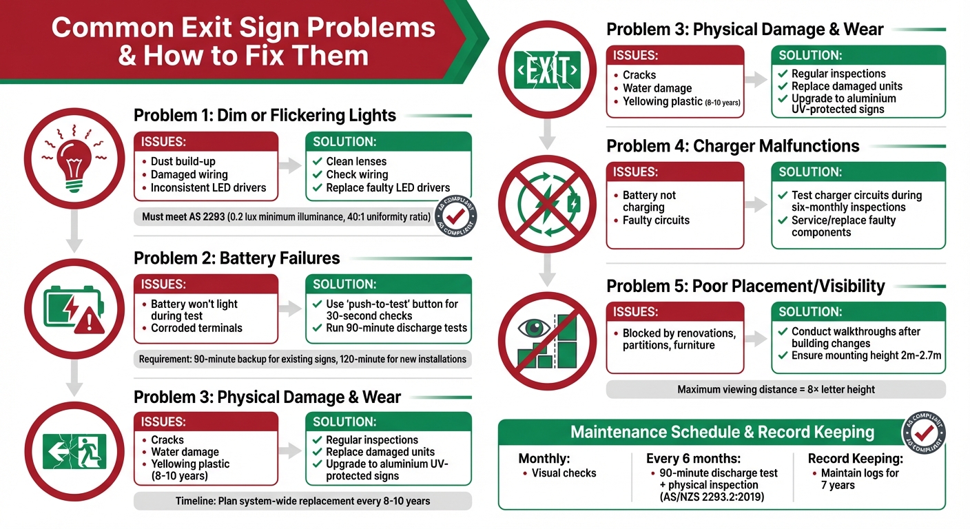Exit Sign Maintenance Checklist: 5 Common Problems and Solutions