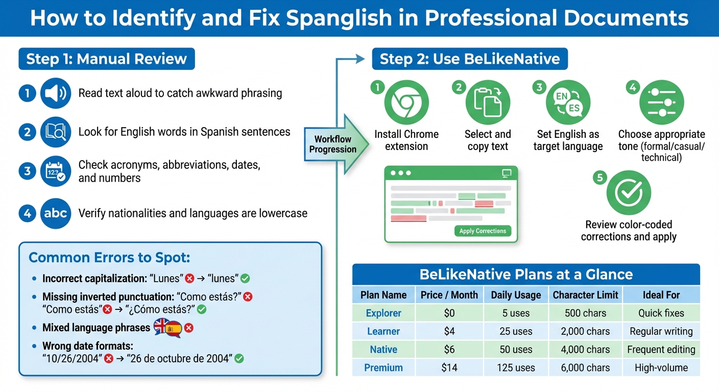 Step-by-Step Guide to Fixing Spanglish in Professional Documents