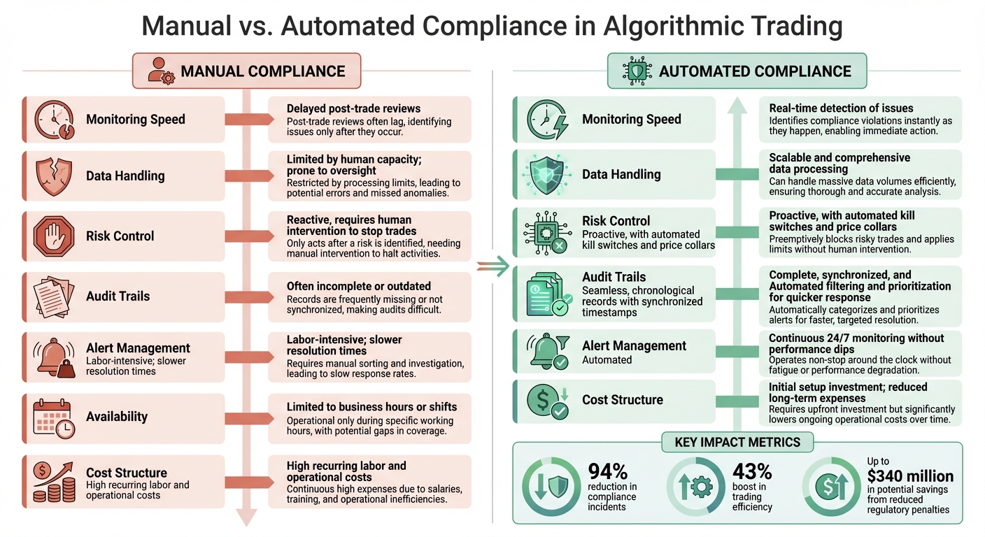 Manual vs Automated Compliance in Algorithmic Trading: Key Differences