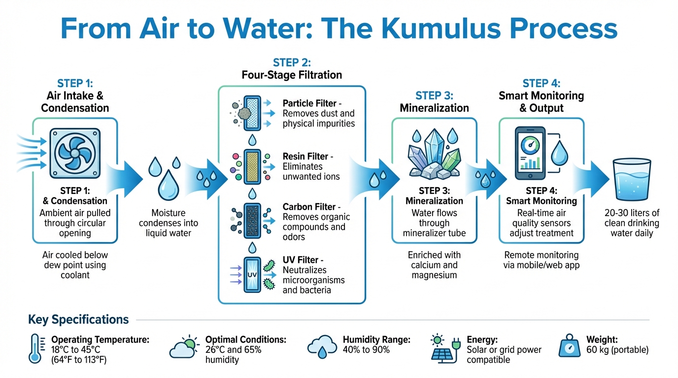 How Kumulus Atmospheric Water Generator Converts Air into Drinking Water