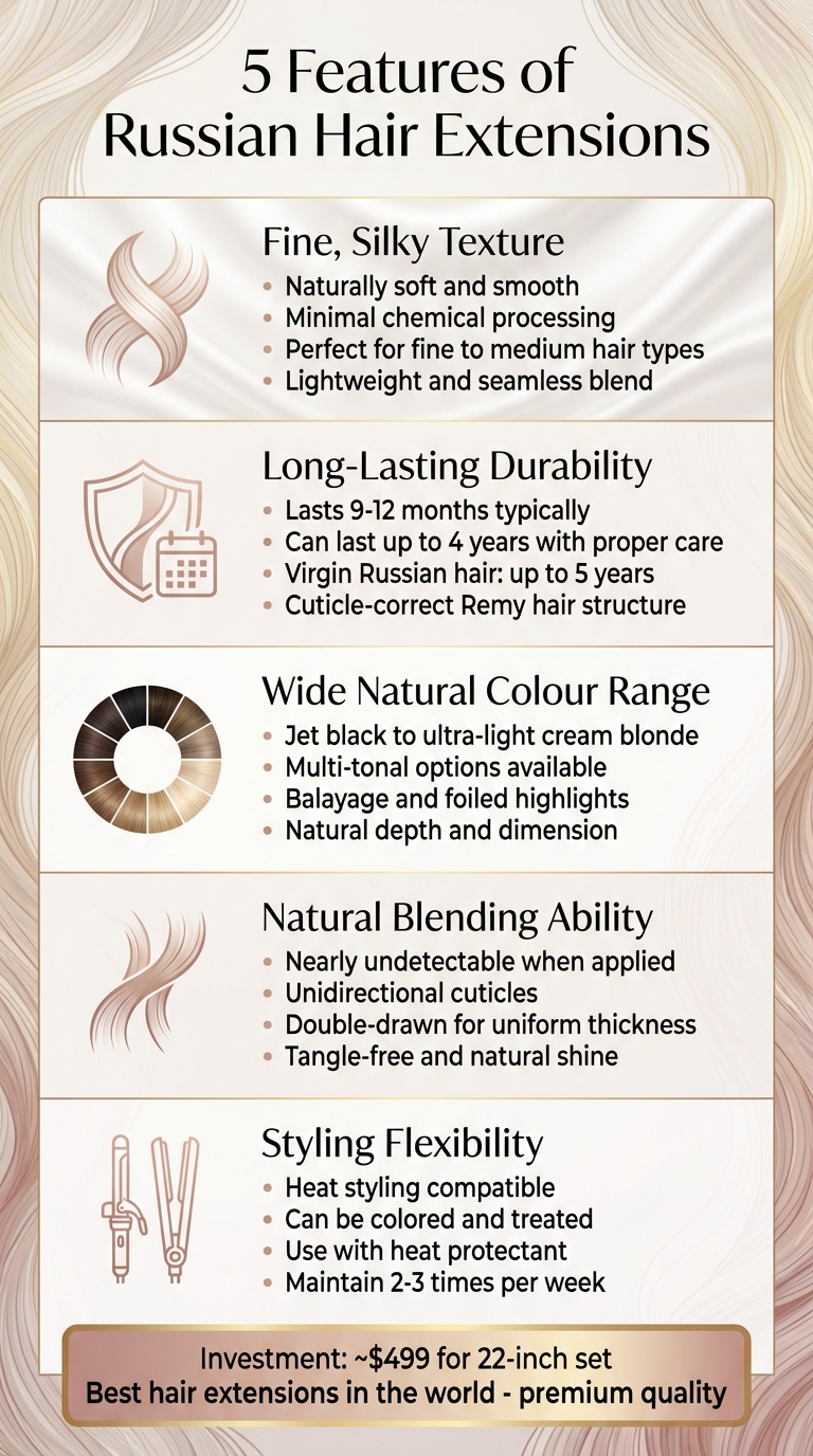 5 Key Features of Russian Hair Extensions: Quality, Durability and Styling Benefits