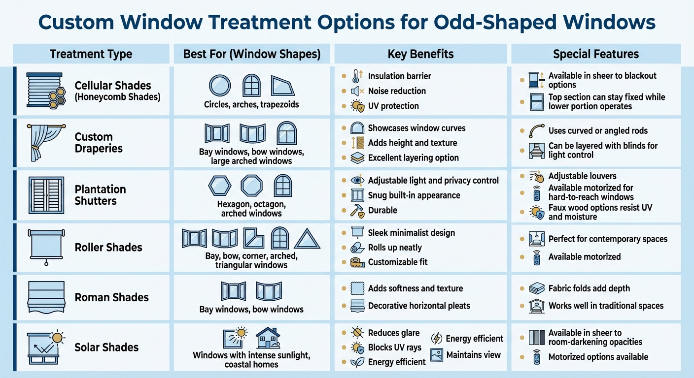 Custom Window Treatment Options for Different Odd-Shaped Windows