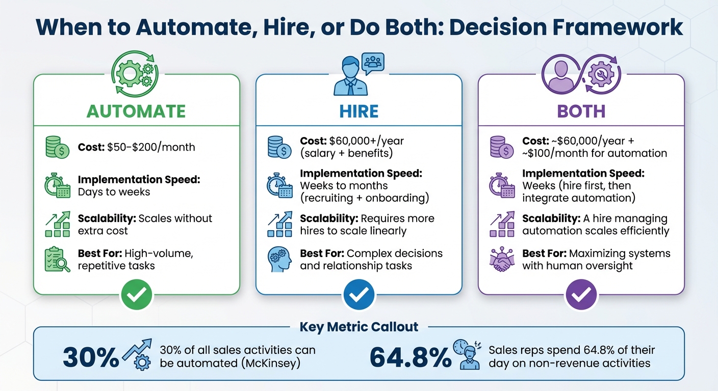 When to Automate vs Hire: Decision Framework for Sales Teams