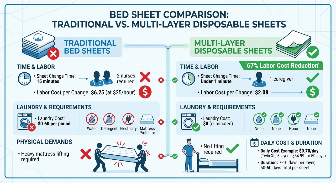 Traditional vs Multi-Layer Disposable Bed Sheets: Cost and Time Comparison