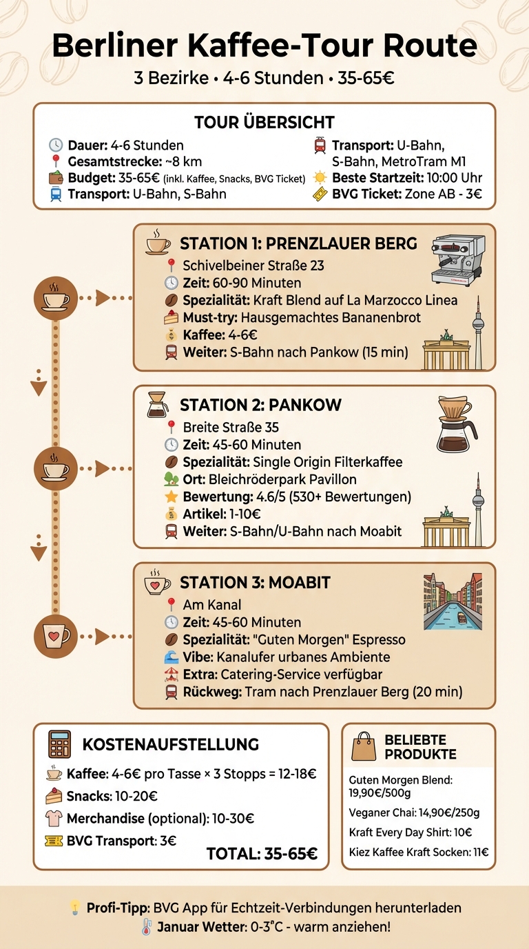 Berlin Coffee Tour Route Map: 3 Districts, Timing & Budget Guide
