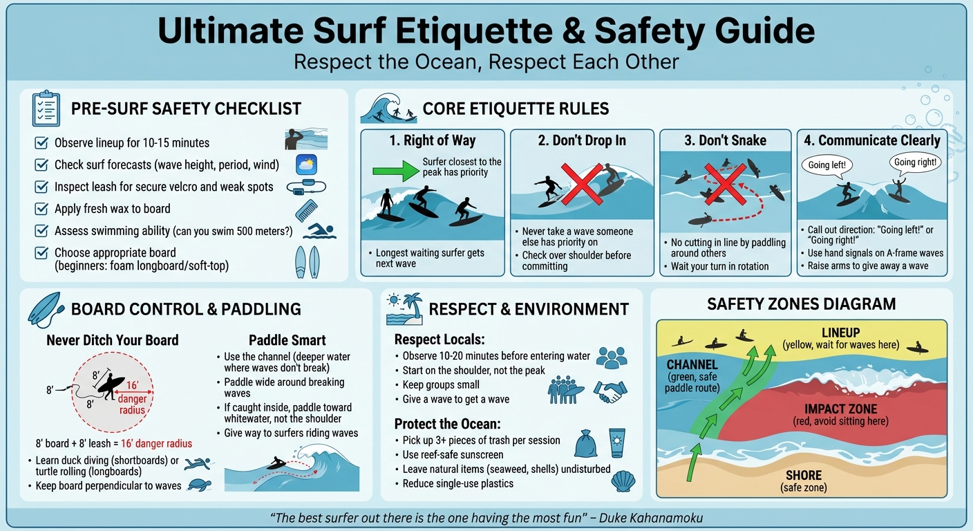 Essential Surf Etiquette and Safety Rules for Beginners and Experienced Surfers