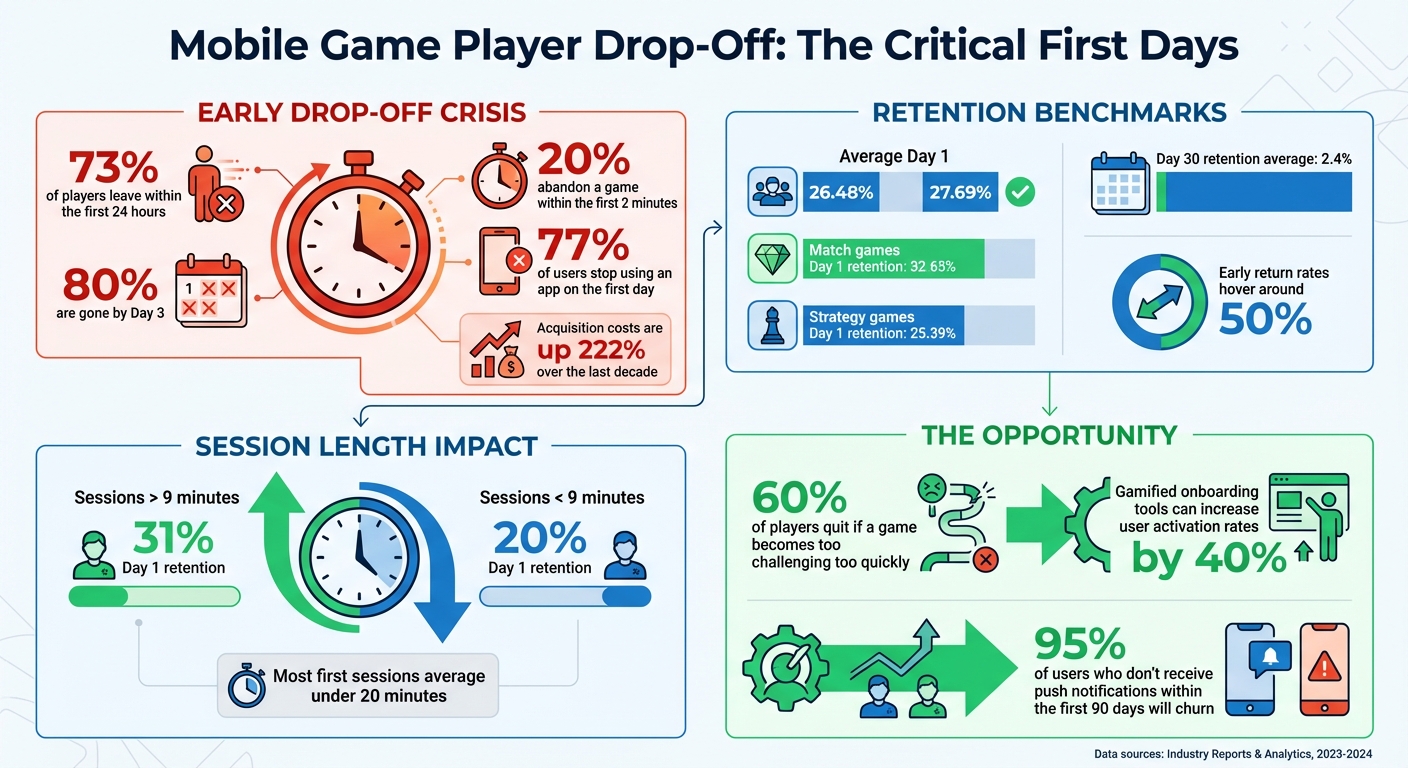 Mobile Game Player Drop-Off Statistics and Retention Benchmarks
