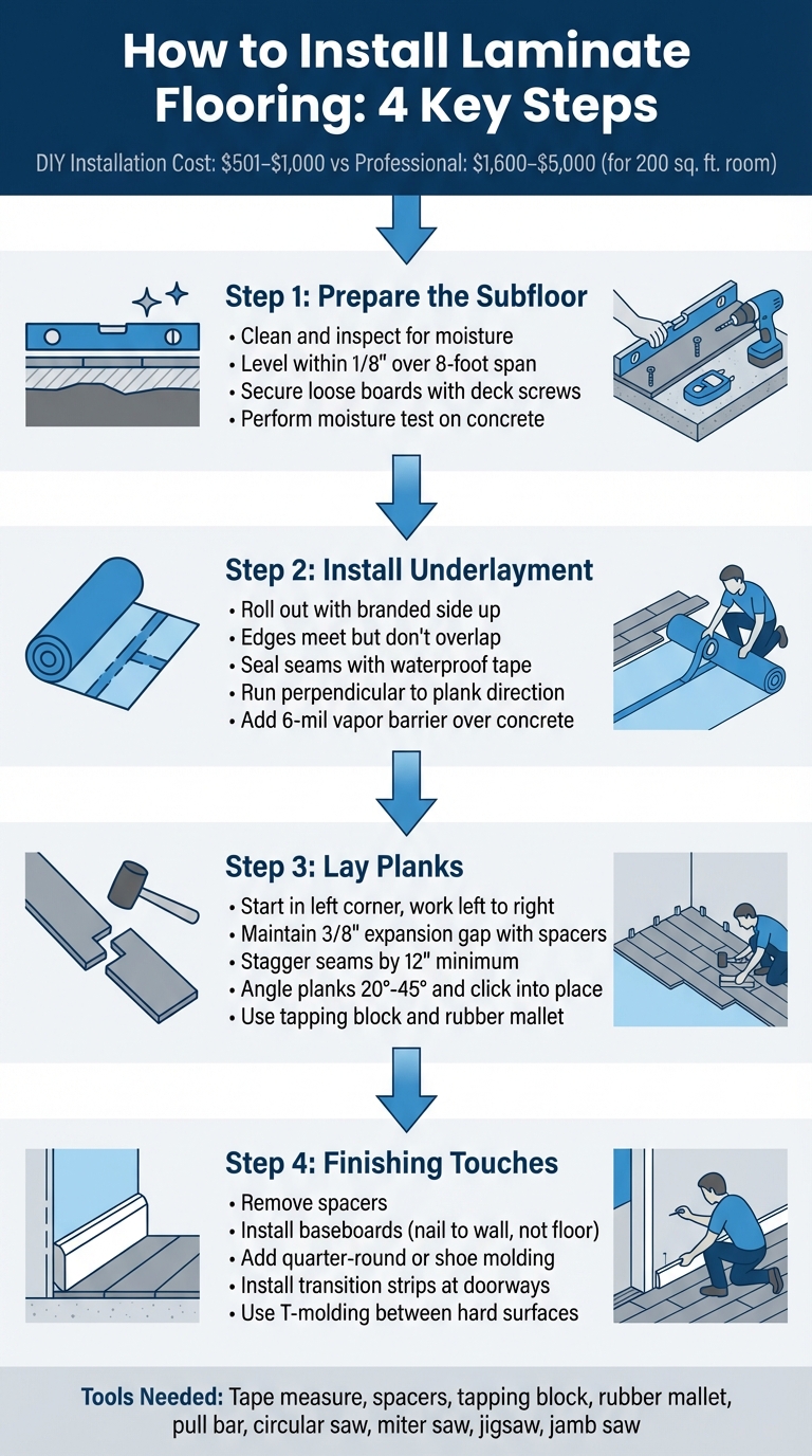 Laminate Flooring Installation Process: 4 Key Steps