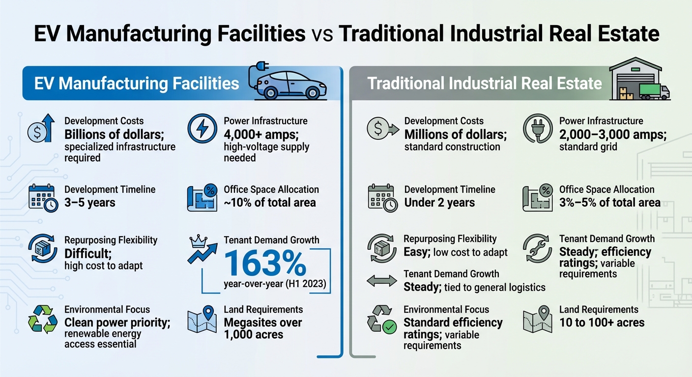 EV Manufacturing Facilities vs Traditional Industrial Real Estate: Key Differences