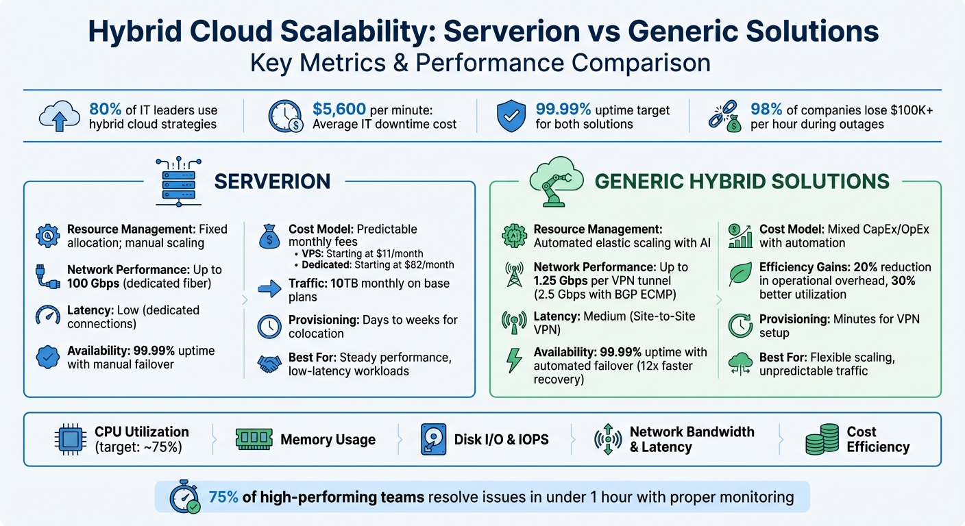 Serverion vs Generic Hybrid Cloud Solutions: Performance and Cost Comparison
