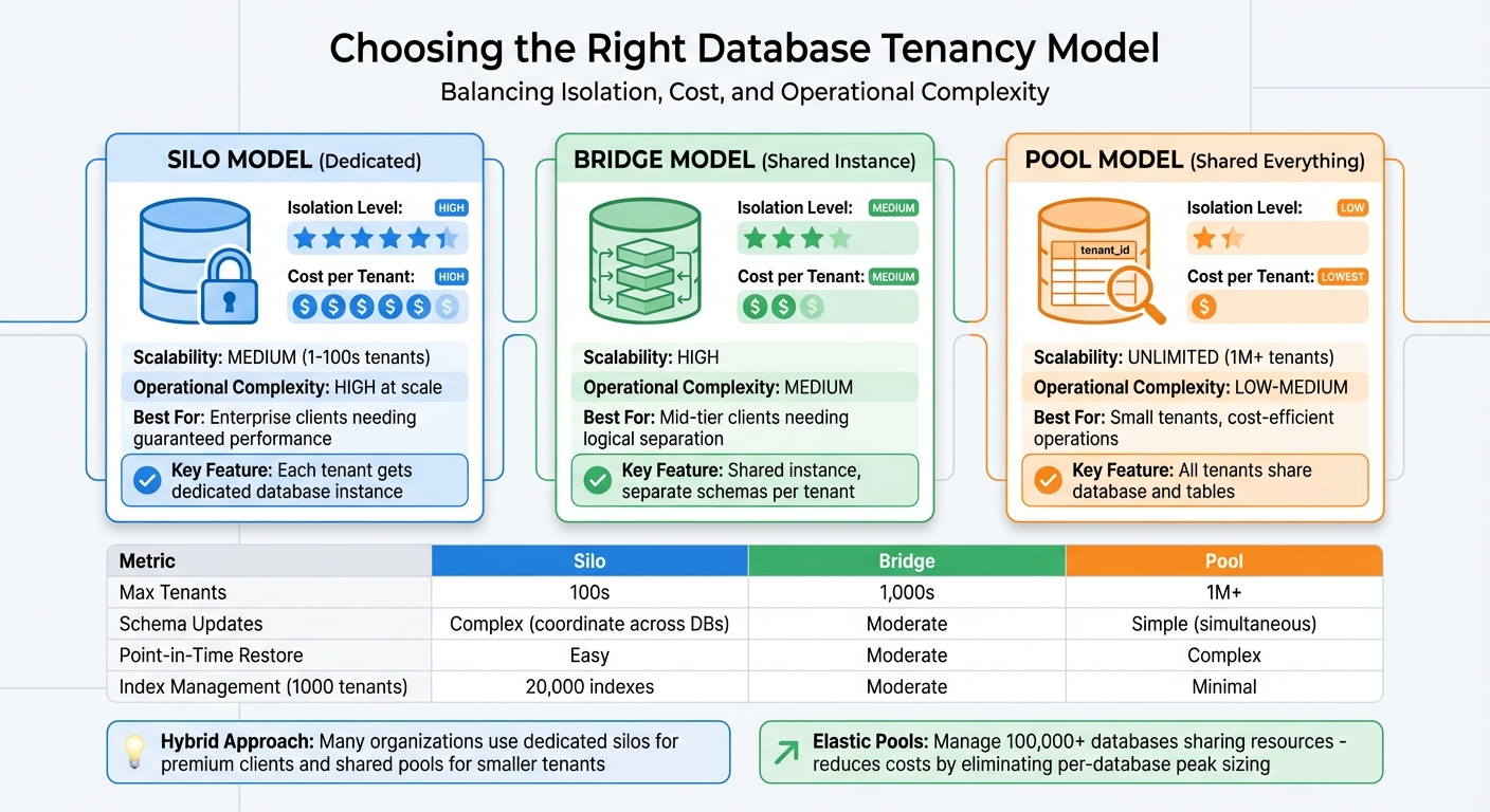 Multi-Tenant Database Models: Cost vs Isolation Comparison