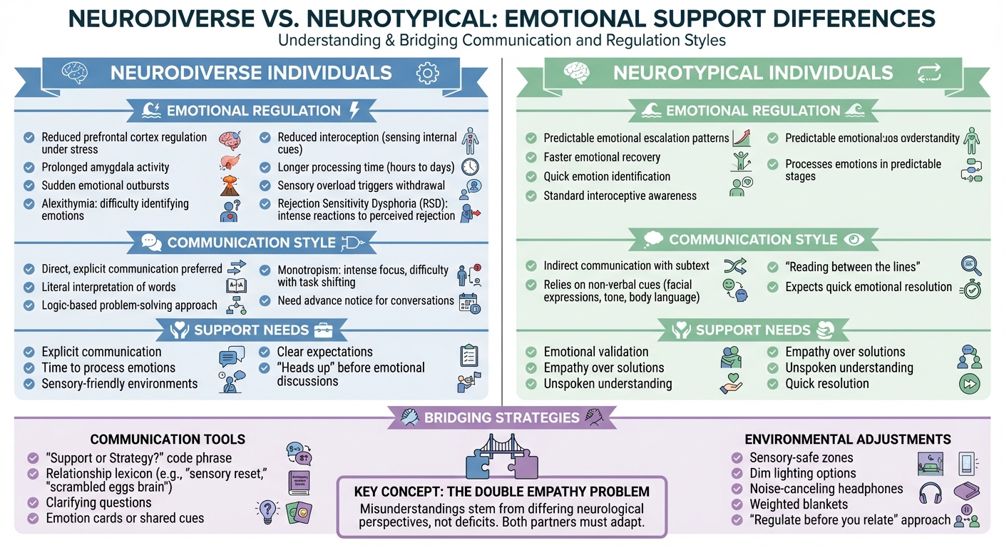Neurodiverse vs Neurotypical Emotional Support and Communication Differences
