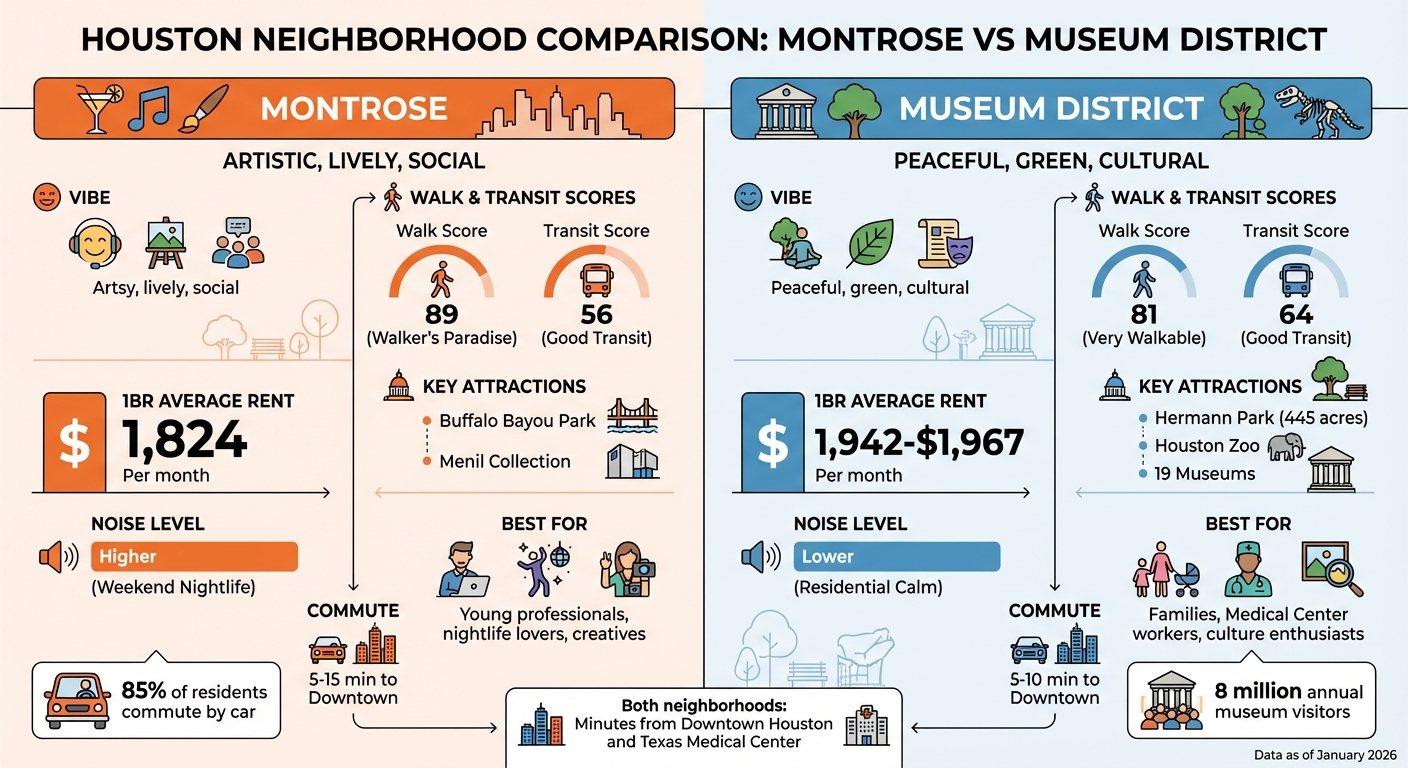 Montrose vs Museum District Houston Neighborhood Comparison