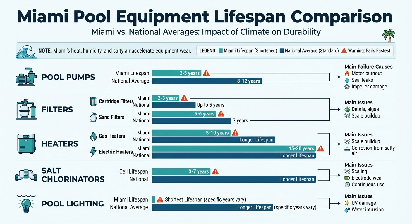 Miami Pool Equipment Lifespan Comparison Chart