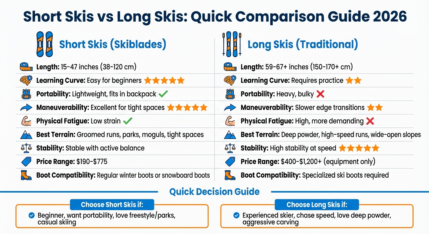 Short Skis vs Long Skis Comparison Chart 2026