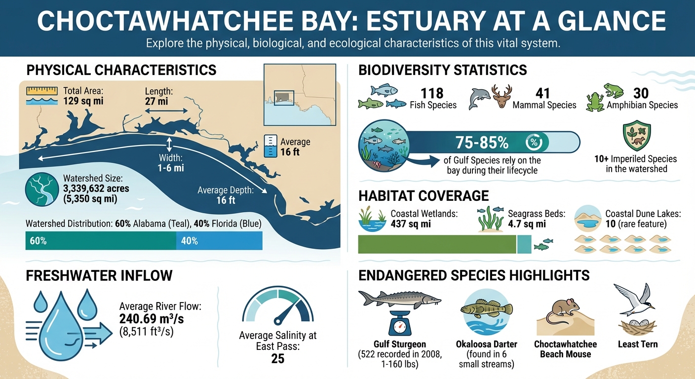 Choctawhatchee Bay Key Facts and Biodiversity Statistics