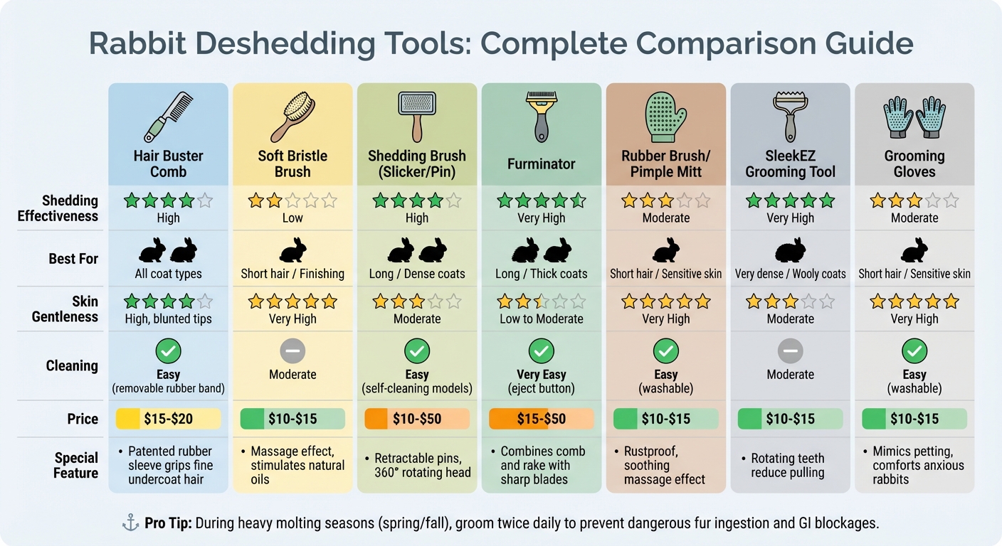 Rabbit Deshedding Tools Comparison: Features, Prices, and Best Uses