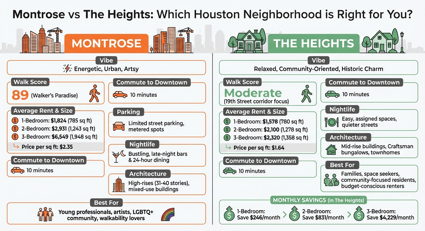 Montrose vs The Heights Houston Neighborhoods Comparison: Rent, Walkability, and Lifestyle
