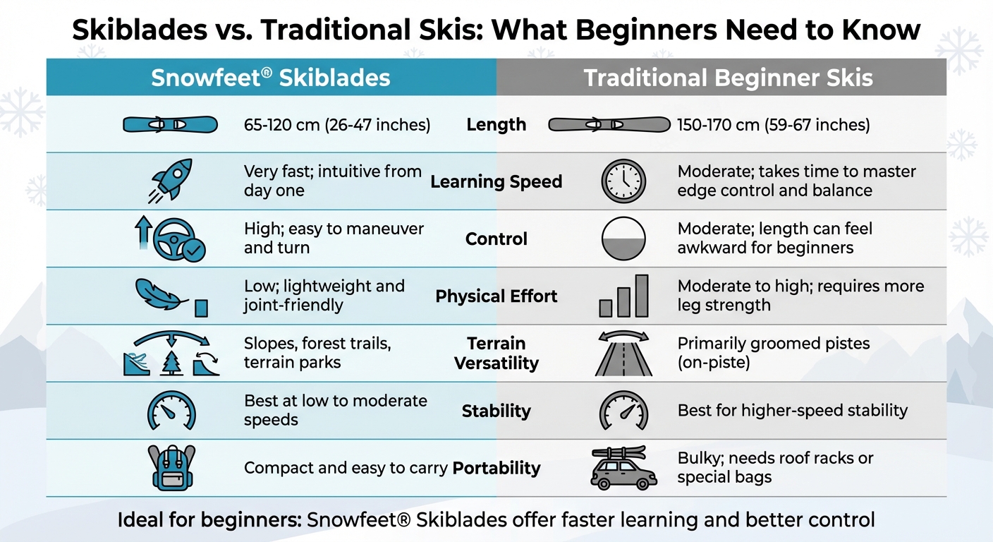 Skiblades vs Traditional Skis Comparison for Beginners