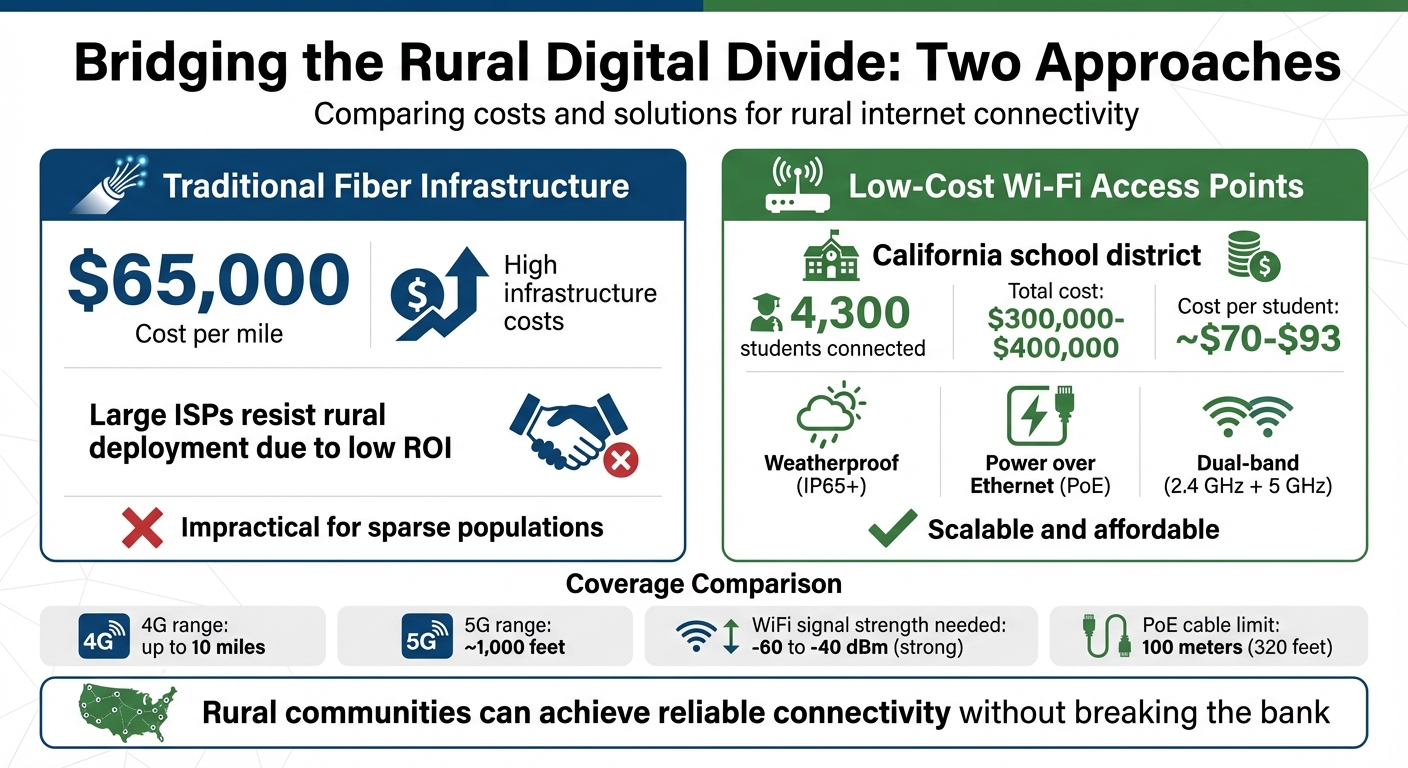 Traditional Fiber vs Low-Cost Wi-Fi Access Points for Rural Internet