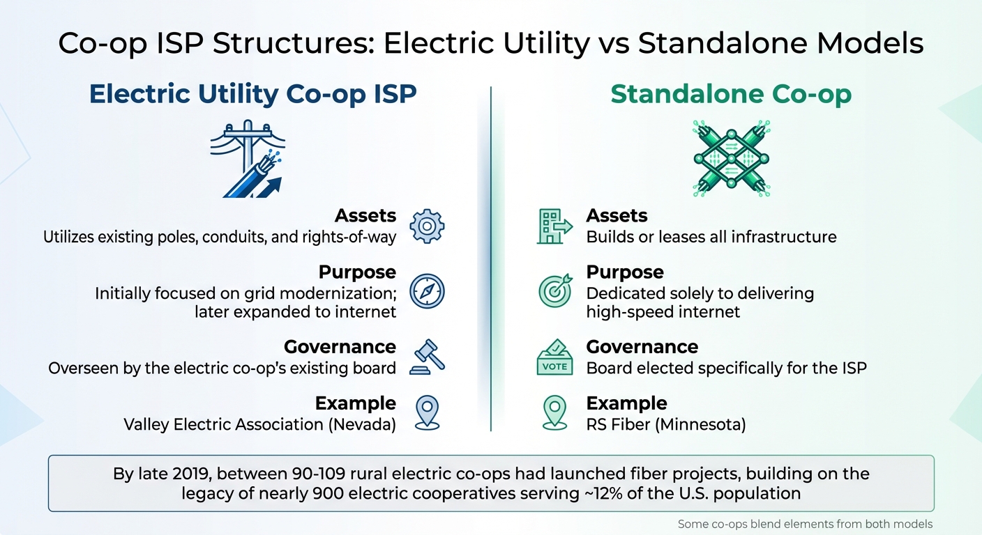 Electric Utility vs Standalone Co-op ISP Models Comparison