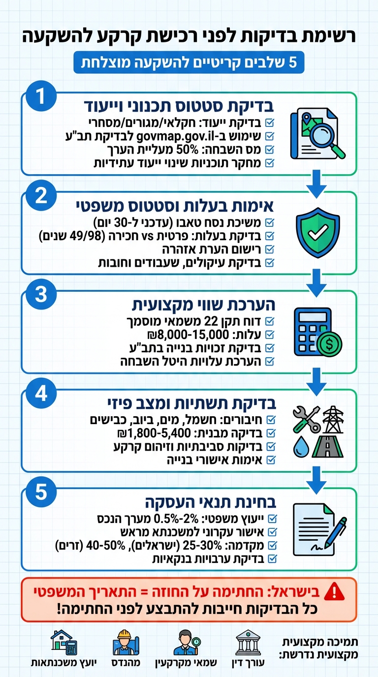 5 שלבים לבדיקת קרקע להשקעה בישראל
