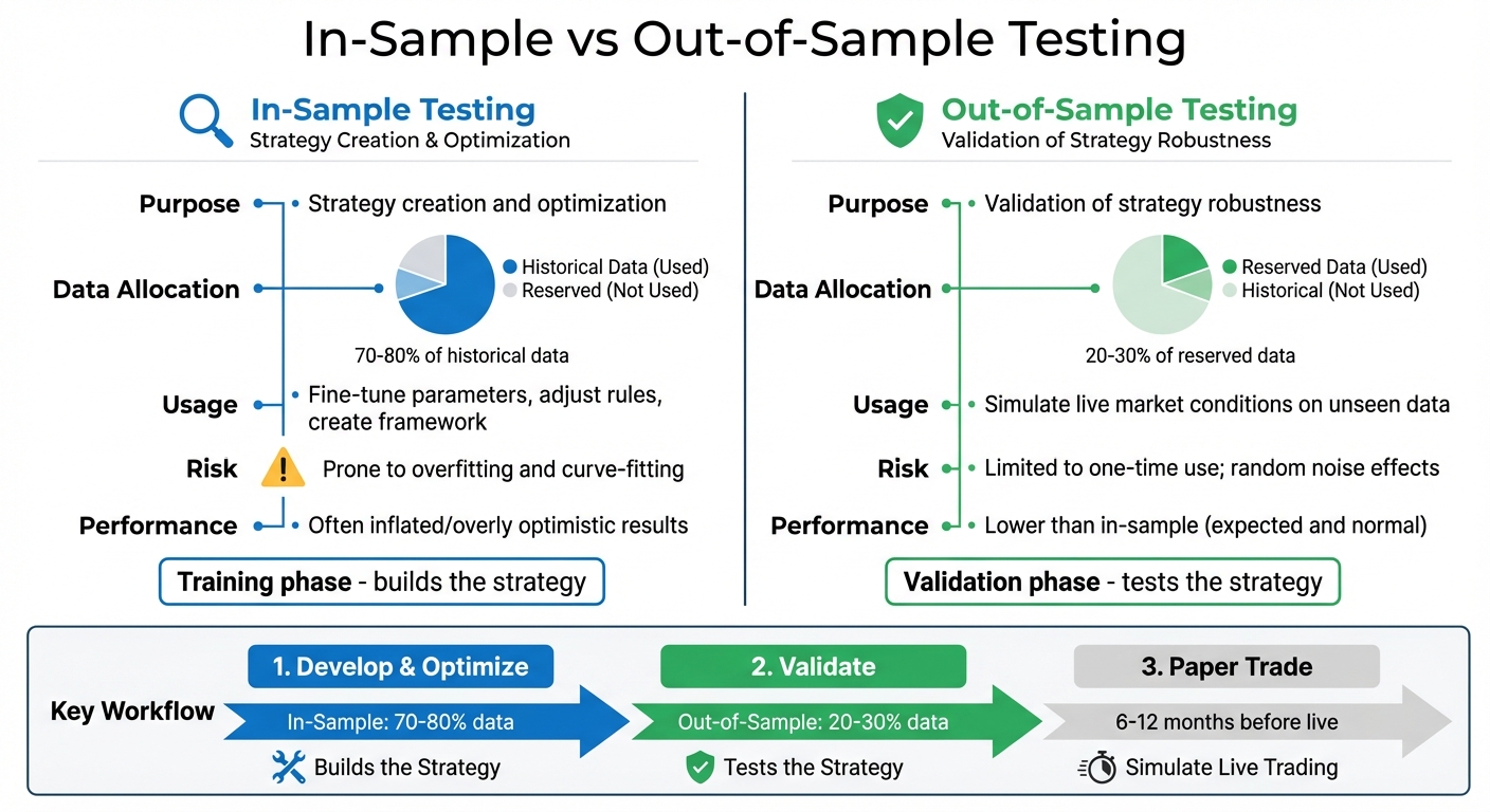 In-Sample vs Out-of-Sample Testing: Key Differences for Trading Strategies