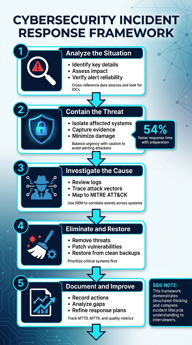 5-Step Framework for Solving Cybersecurity Scenario Questions