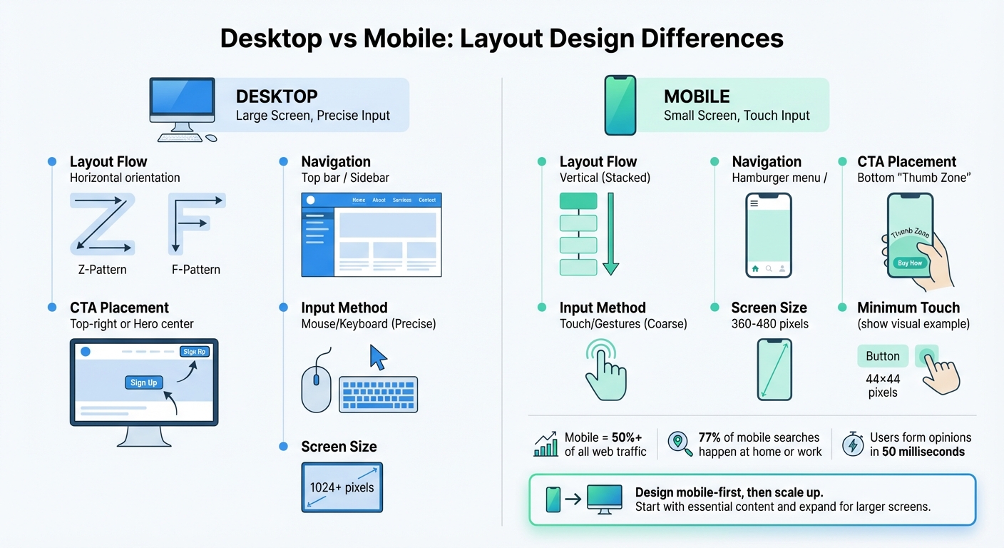 Desktop vs Mobile Layout Design: Key Differences in Visual Hierarchy