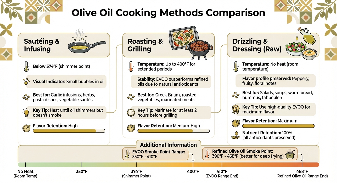 Olive Oil Cooking Methods and Temperature Guide for Mediterranean Cuisine