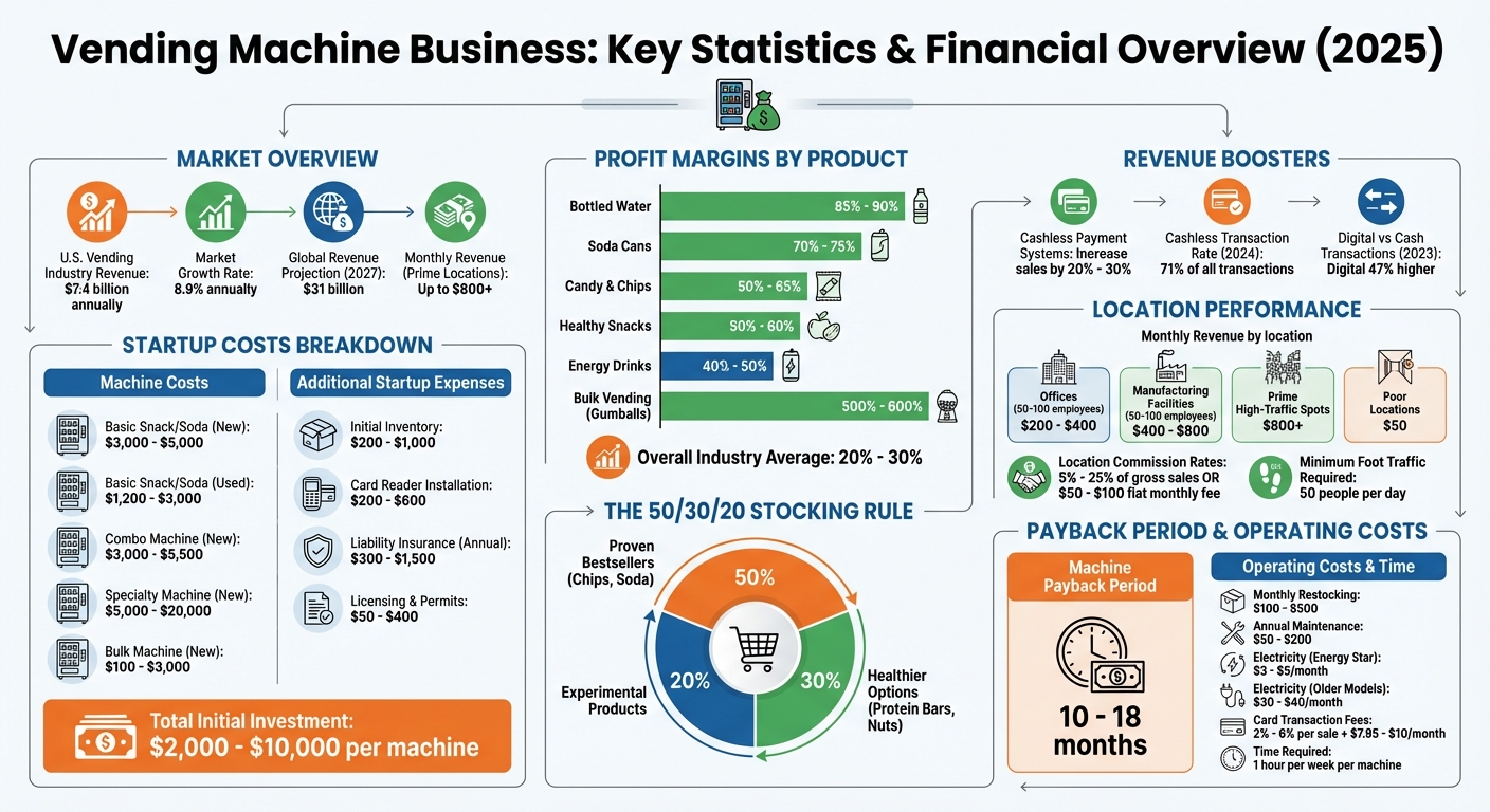 Vending Machine Business Startup Costs, Profit Margins, and Revenue Potential 2025