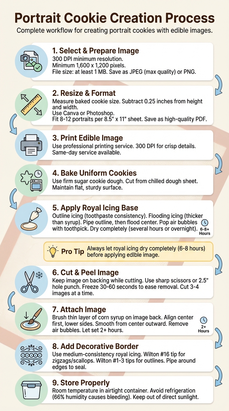 Step-by-Step Guide to Creating Portrait Cookies with Edible Images