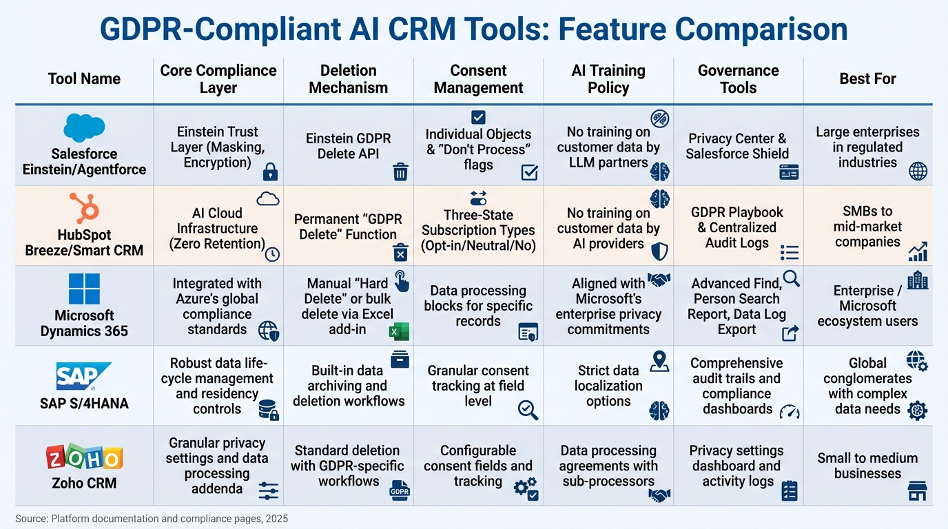 GDPR-Compliant AI CRM Tools Comparison Chart