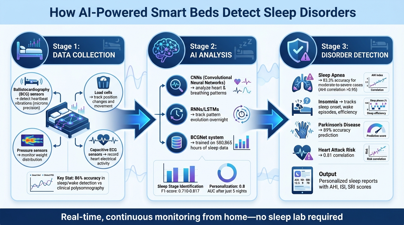 How AI-Powered Smart Beds Detect Sleep Disorders: A 3-Stage Process