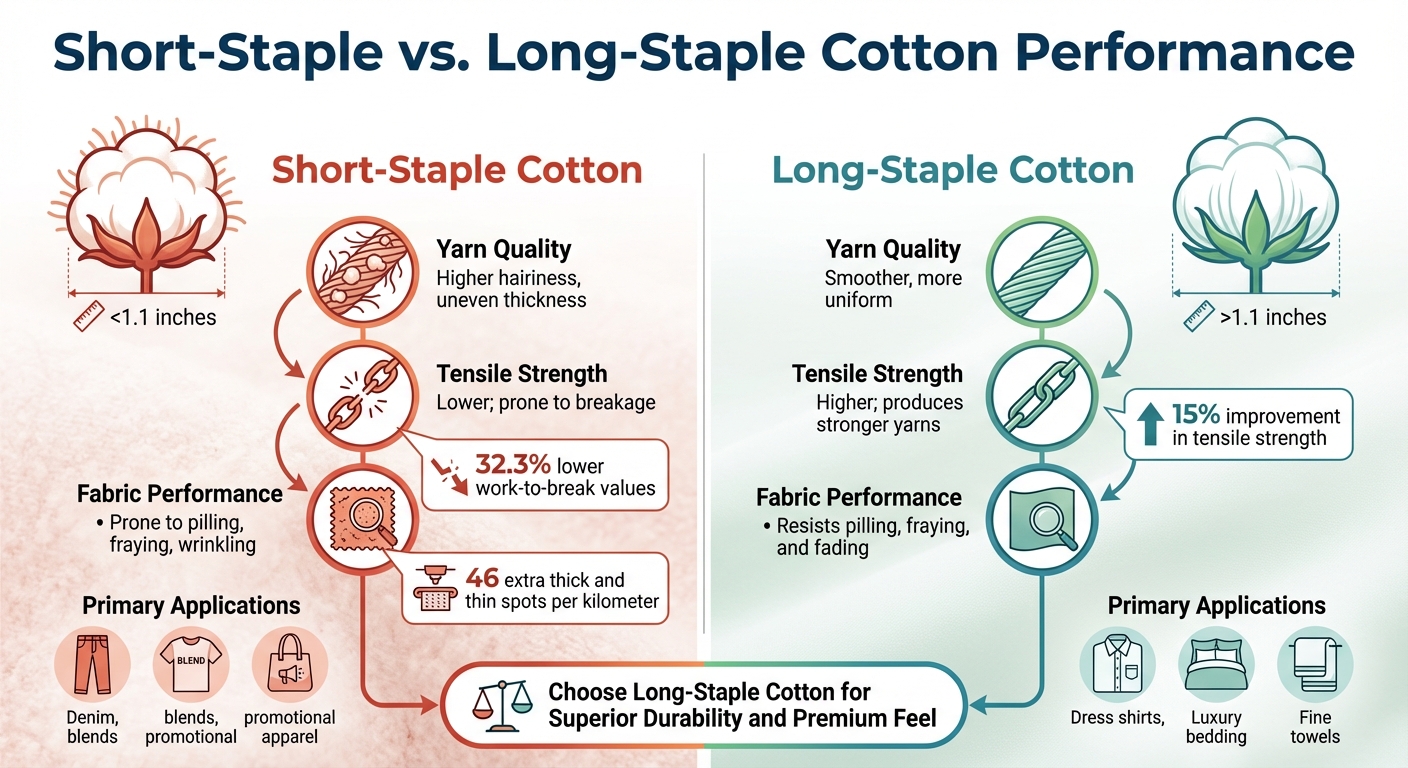 Short-Staple vs Long-Staple Cotton: Performance Comparison Chart