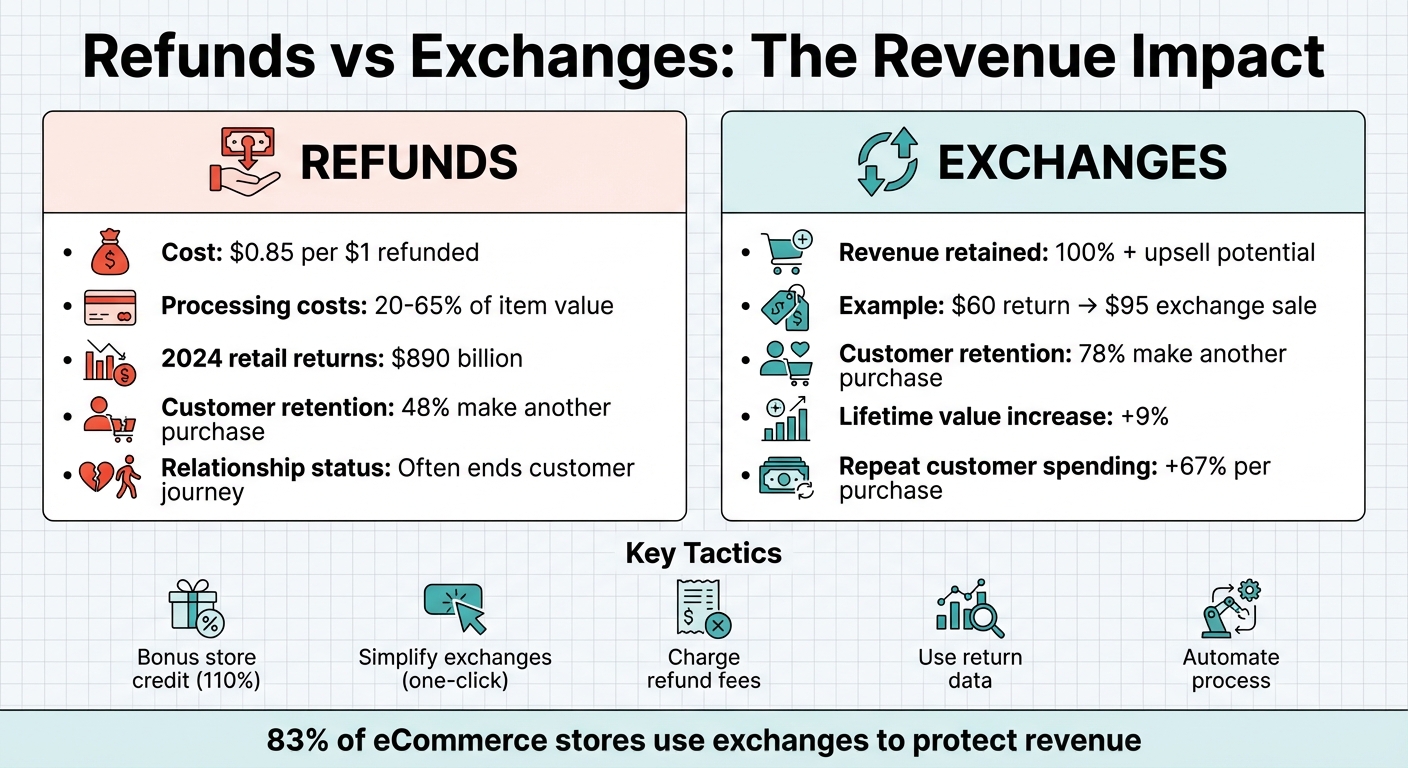 Cost Comparison: Refunds vs Exchanges for eCommerce Retailers