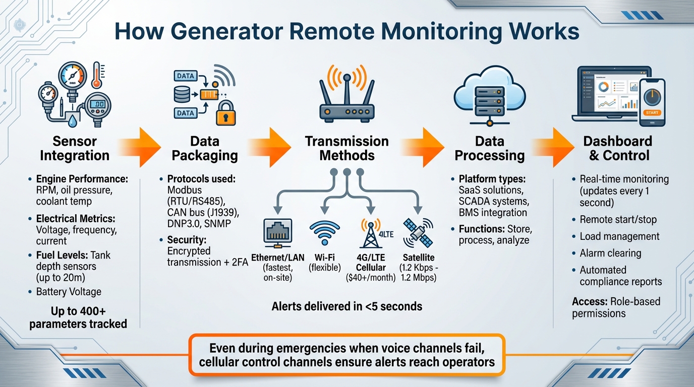 How Generator Remote Monitoring Systems Work: From Data Collection to Cloud Dashboard