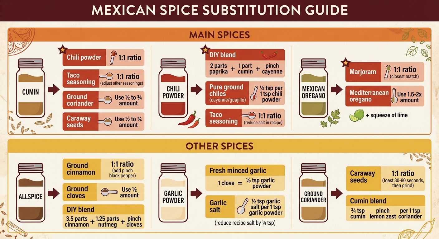 Mexican Spice Substitution Guide with Ratios