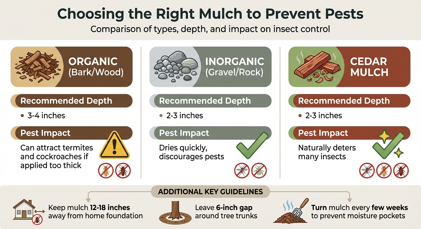 Mulch Types Comparison for Pest Control in Landscaping