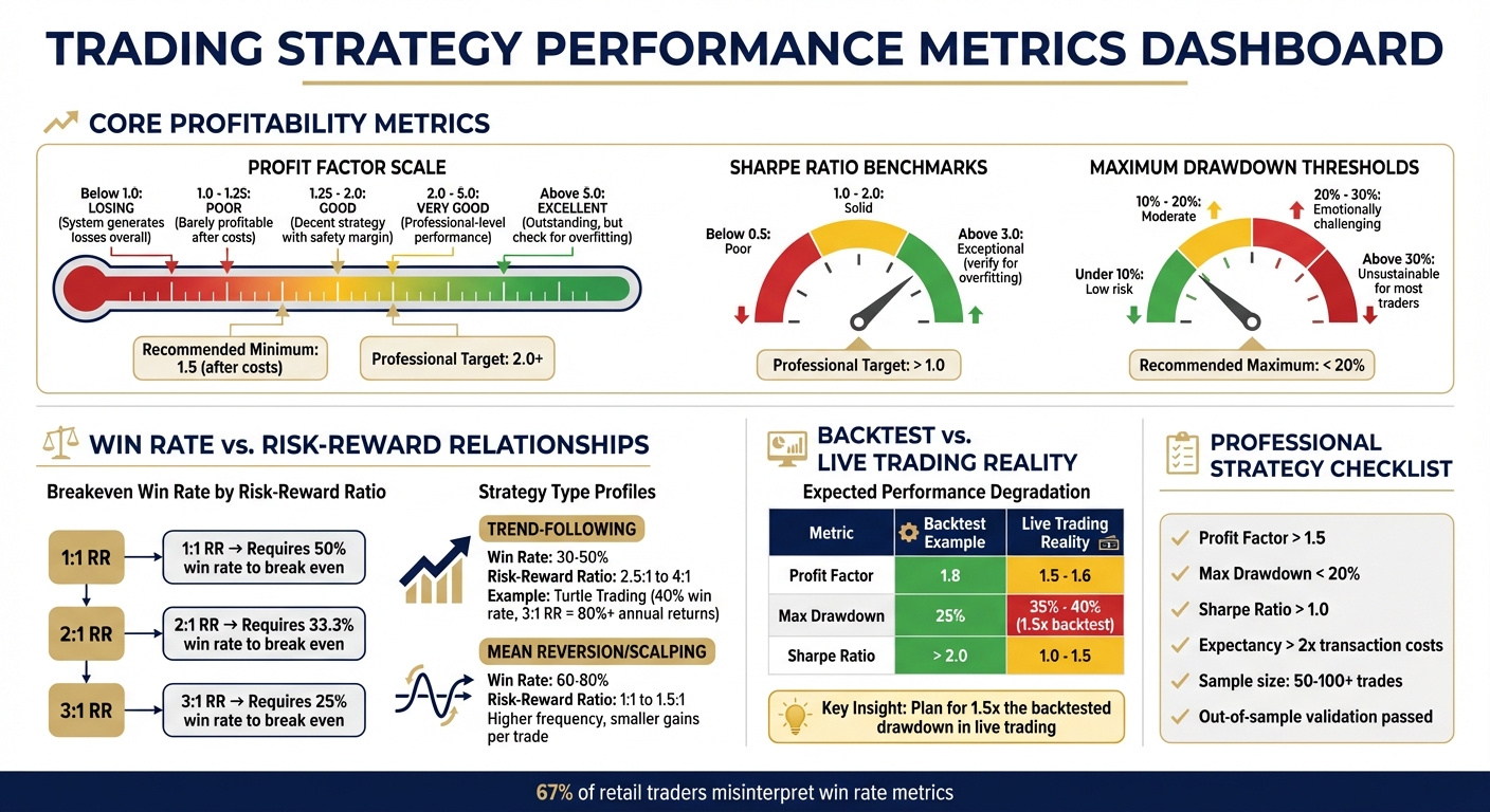 Trading Strategy Performance Metrics: Benchmarks and Interpretation Guide