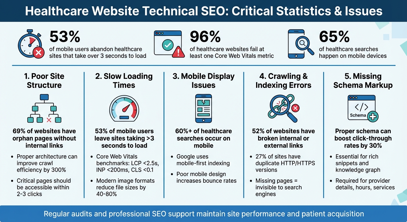 Healthcare Website Technical SEO Statistics and Key Issues