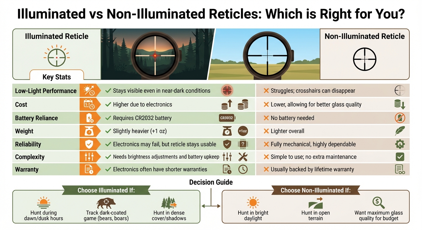 Illuminated vs Non-Illuminated Rifle Scope Reticles Comparison