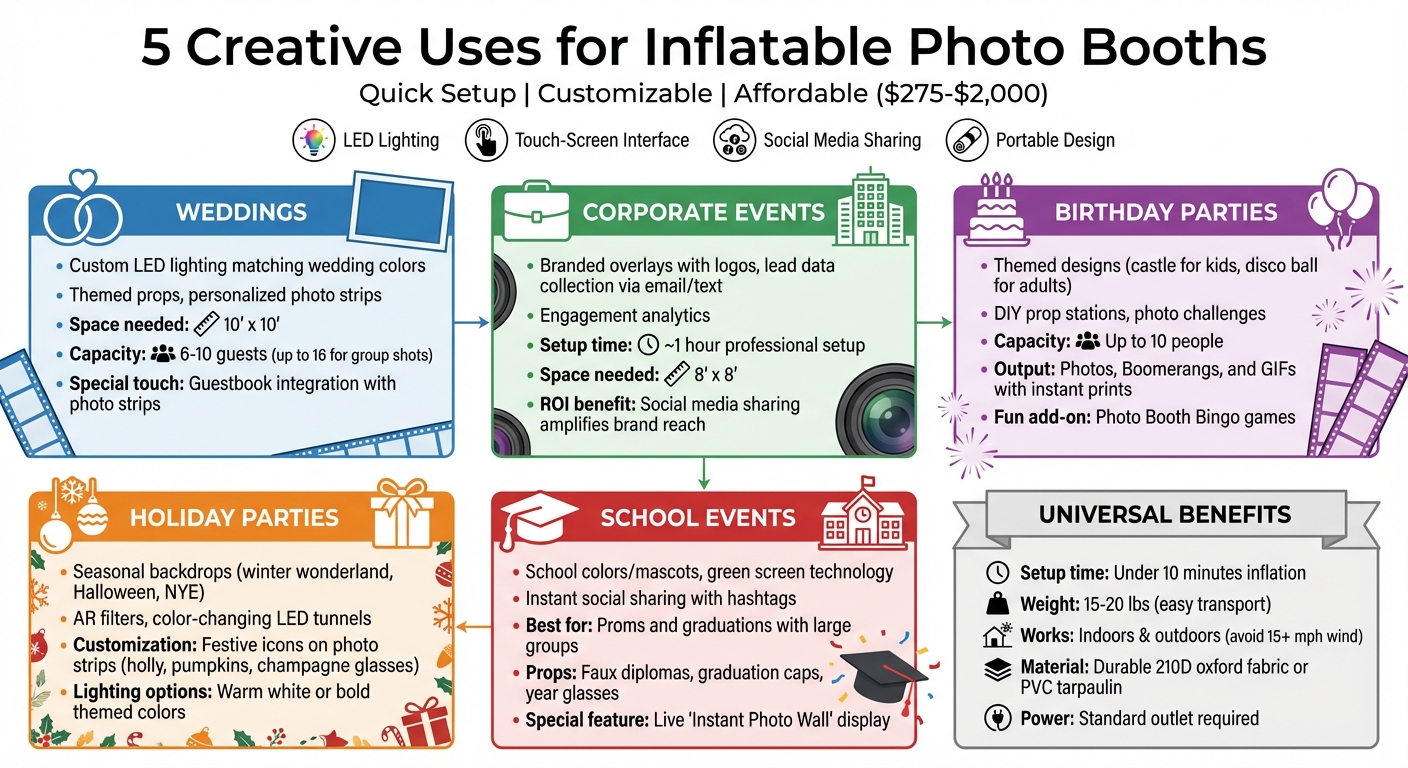 5 Creative Uses for Inflatable Photo Booths: Event Types and Features Comparison