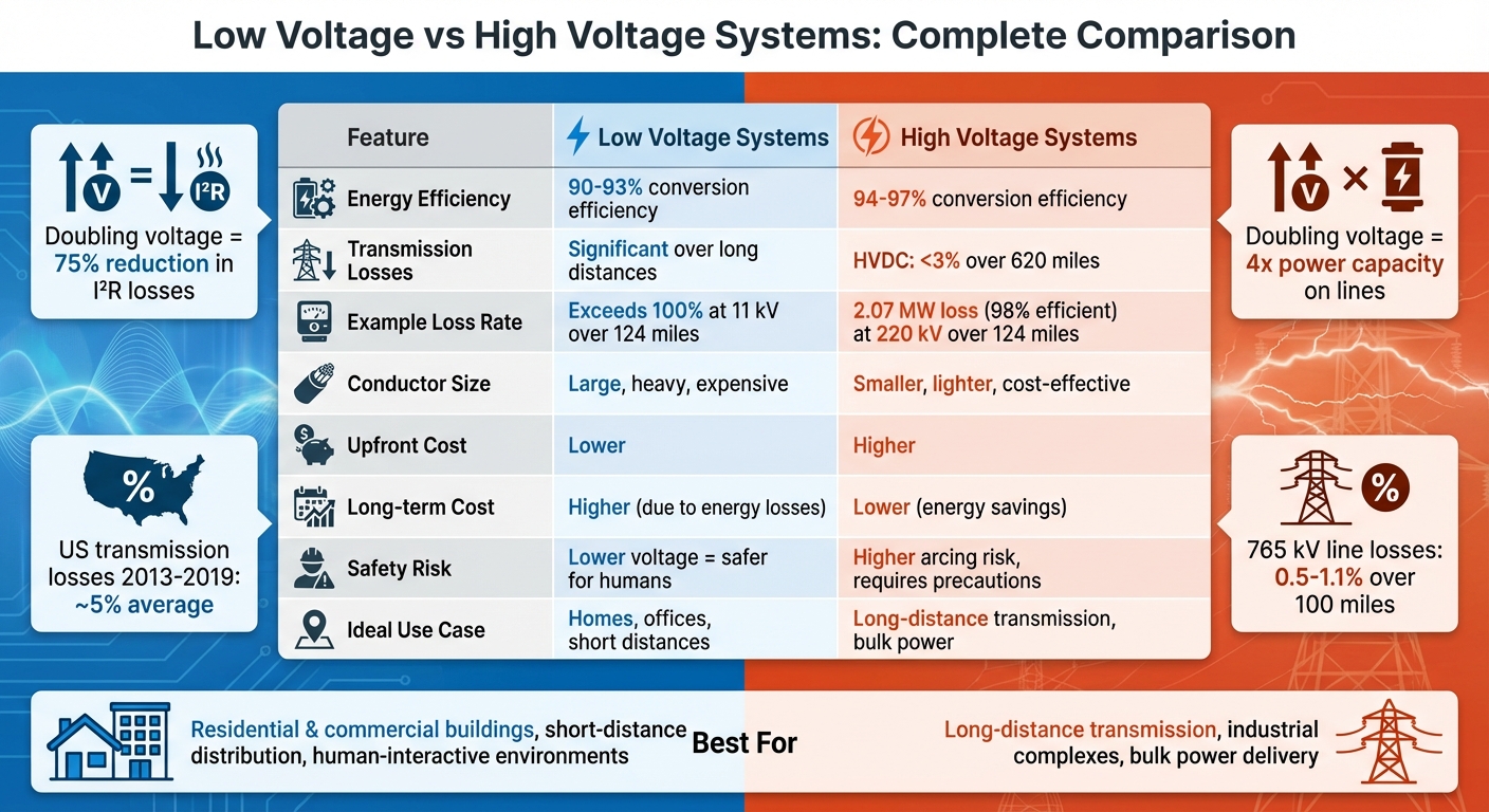 Low Voltage vs High Voltage Systems: Efficiency, Cost, and Safety Comparison