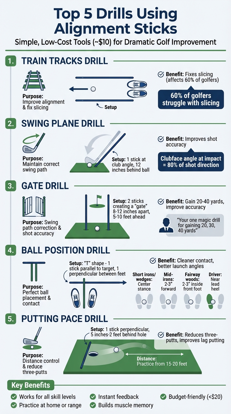 5 Essential Golf Alignment Stick Drills for Better Performance