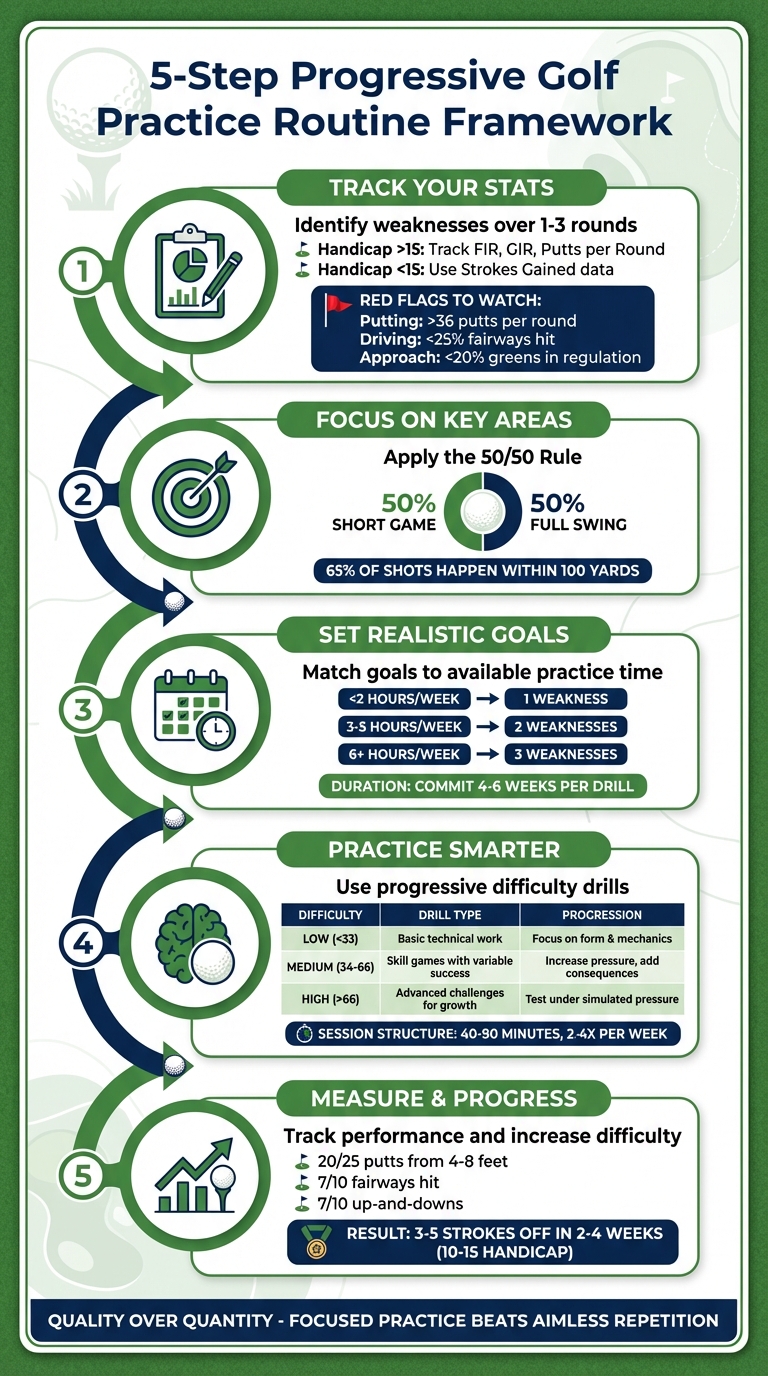 5-Step Progressive Golf Practice Routine Framework