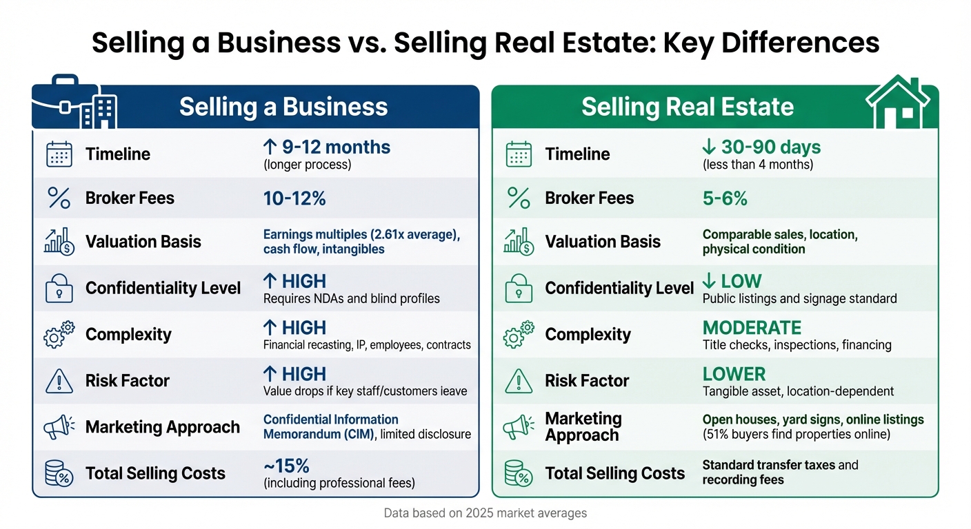 Selling a Business vs Real Estate: Key Differences Comparison