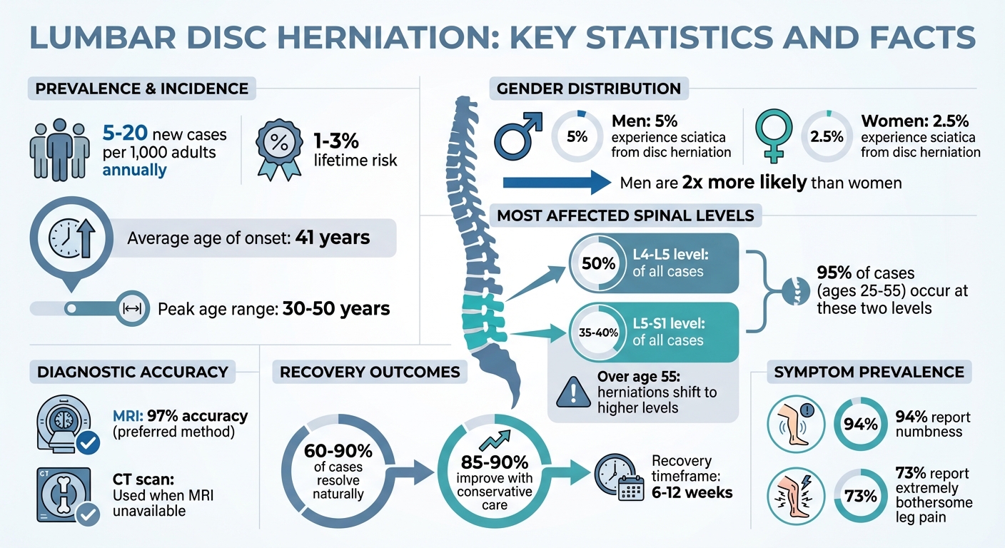 Lumbar Disc Herniation Statistics: Prevalence, Risk Factors, and Recovery Rates