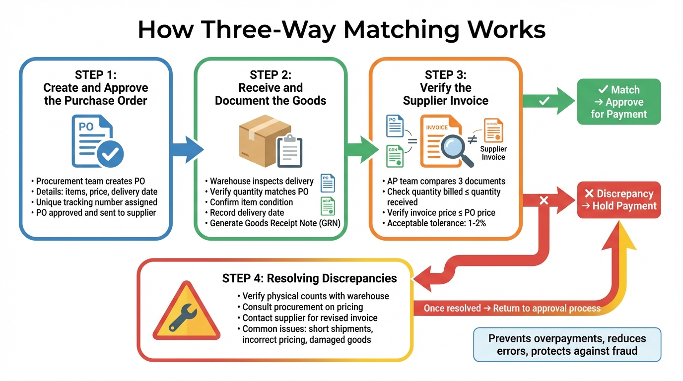 Three-Way Matching Process in Accounts Payable
